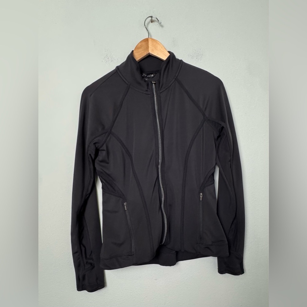 Athleta Elation Powervita Black Jacket Size Small Workout Gym Running Training - Picture 3 of 11